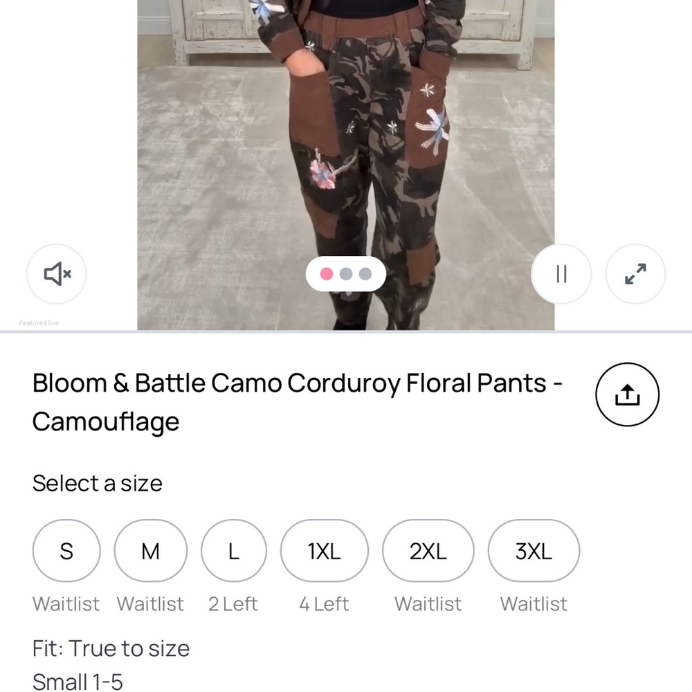 DAVI & DANI Brown Floral Camouflage Joggers